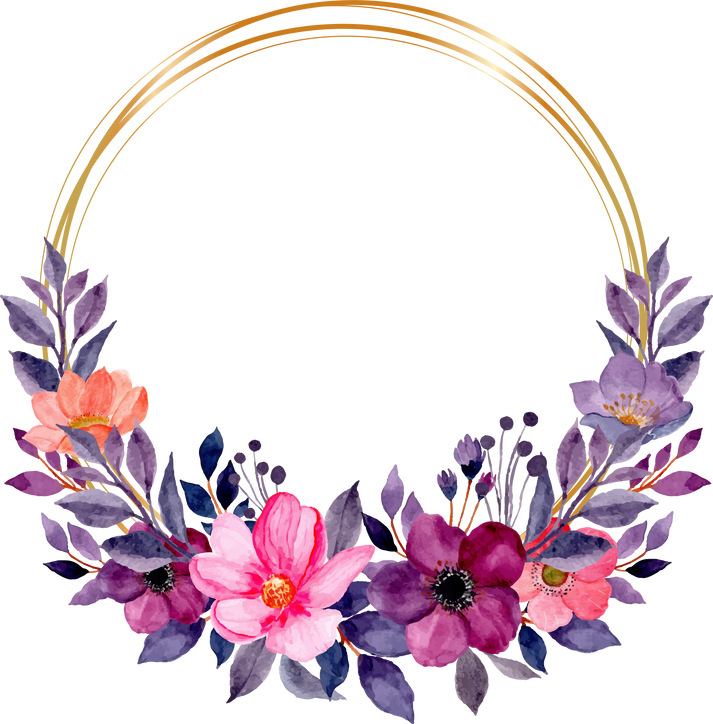 Watercolor Flower Wreath